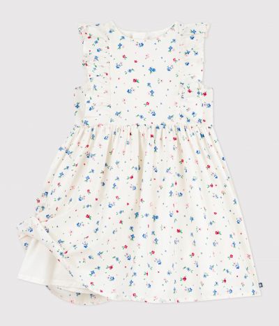 Robe sans manches enfant en coton imprimée fleurs