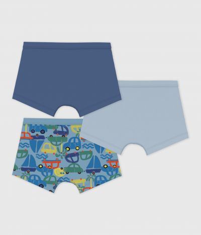 Lot de boxers enfant en coton à ceinture colletée imprimé
