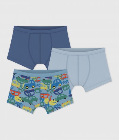 Lot de boxers enfant en coton à ceinture colletée imprimé