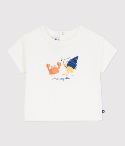 Tee-shirt bébé en coton à manches courtes, motif mouette