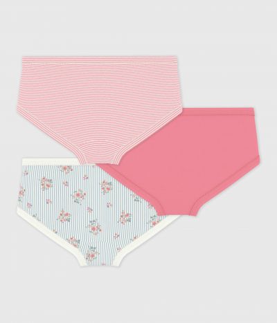 Lot de culottes enfant en coton taille haute imprimé fleuri