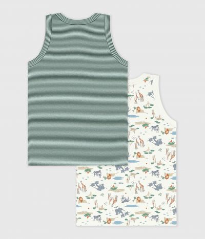 Lot de débardeurs enfant en coton imprimé savane