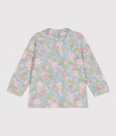 Tee-shirt anti UV bébé, imprimé fleurs