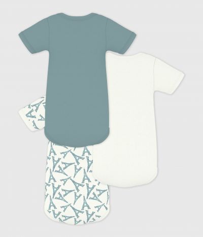 Lot de bodies manches courtes en coton imprimé Tour Eiffel bébé