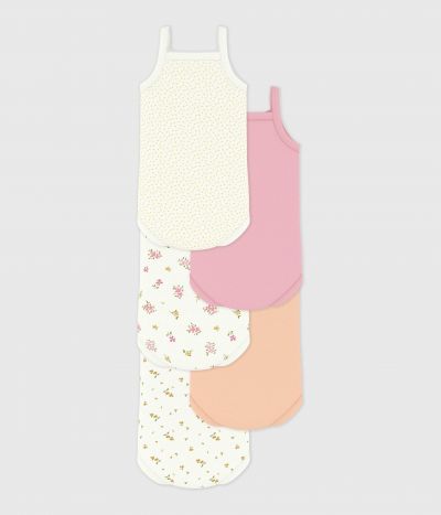 Lot de bodies bretelles en coton fleuri bébé