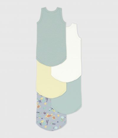 Lot de bodies sans manches en coton imprimé bébé
