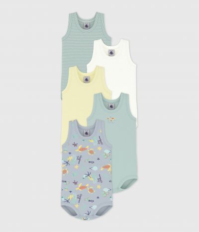 Lot de bodies sans manches en coton imprimé bébé