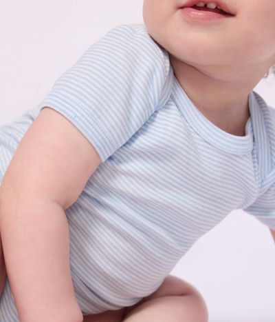 Lot de bodies manches courtes en coton à rayures bébé