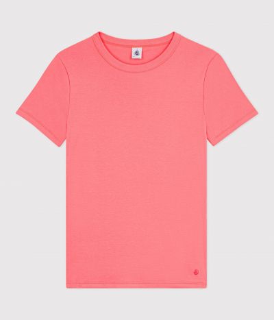 Tee-shirt femme en coton manches courtes uni