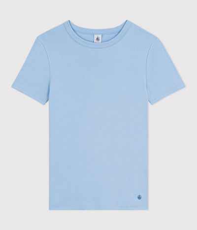 Tee-shirt femme en coton manches courtes uni