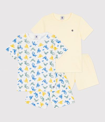 Lot de pyjamas shorts enfant en coton imprimé