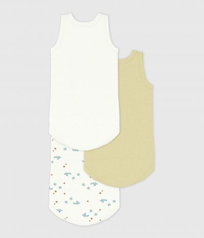 Lot de bodies sans manches en coton imprimé tortues bébé