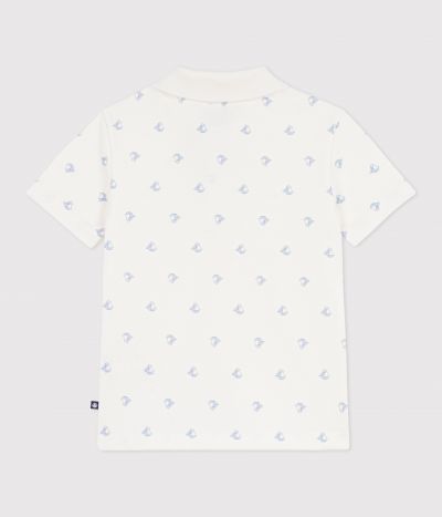 Polo enfant à manches courtes en coton imprimé ancres