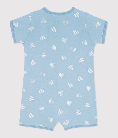 Combinaison courte bébé en coton imprimé cœurs