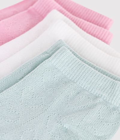 3 paires de chaussettes enfant en coton ajourés cœurs