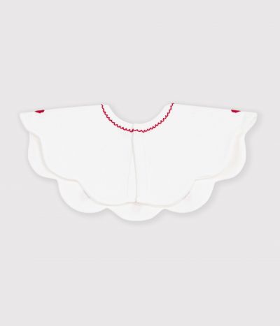 Bavoir bébé en coton avec cœurs brodés