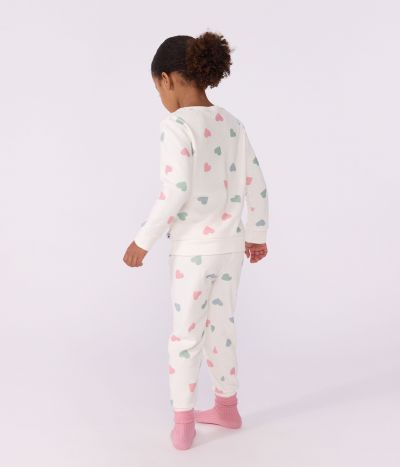 Pyjama enfant en coton éponge à cœurs