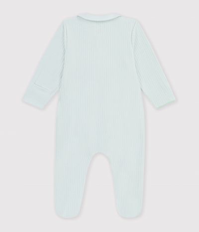 Pyjama bébé en velours avec col uni