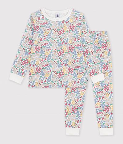 Pyjama enfant en coton à fleurs