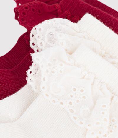 2 paires de chaussettes bébé en coton à volant