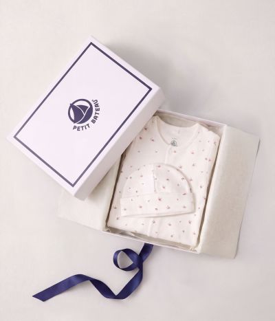 Coffret cadeau naissance en coton imprimé