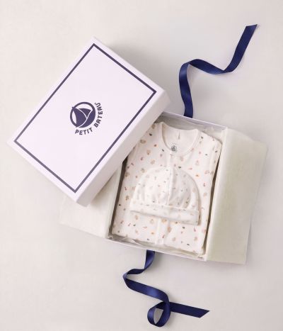 Coffret cadeau naissance en coton imprimé
