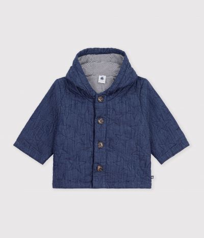 Veste bébé en denim matelassé brodé étoiles