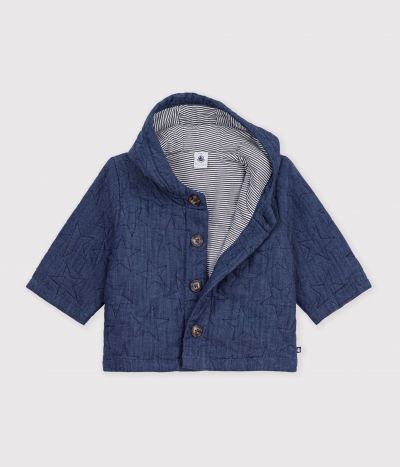 Veste bébé en denim matelassé brodé étoiles