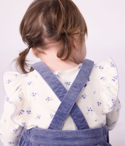 Robe bébé sans manches en velours côtelé uni