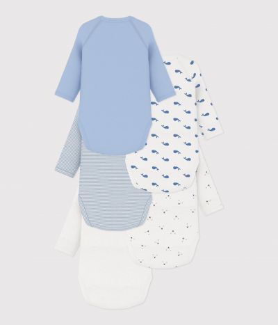 Lot de bodies croisés manches longues en coton imprimé bébé