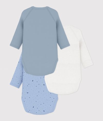 Lot de bodies croisés manches longues en coton imprimé bébé