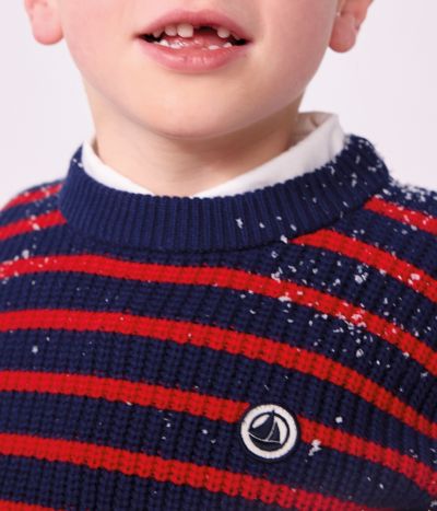 Pull enfant en laine et coton à rayures