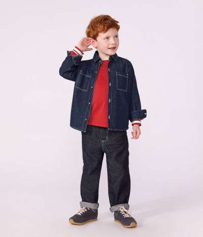 Chemise enfant en denim uni