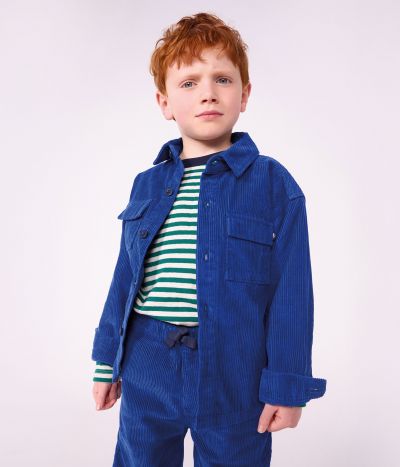 Chemise enfant en velours uni