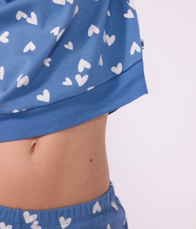 Pyjama femme en coton imprimé cœurs
