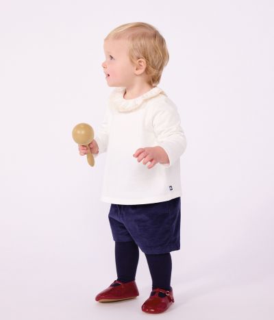 Tee-shirt bébé en coton manches longues uni