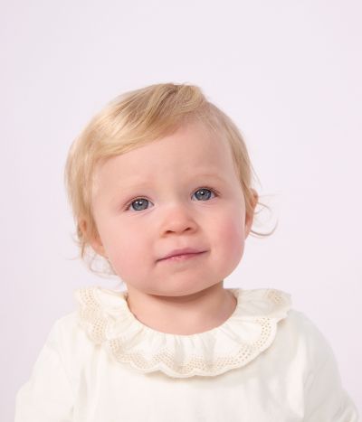 Tee-shirt bébé en coton manches longues uni