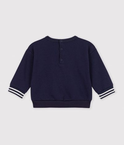 Sweatshirt bébé en coton uni et son badge