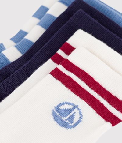 3 paires de chaussettes enfant en coton à rayures