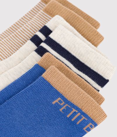 3 paires de chaussettes enfant en coton à rayures