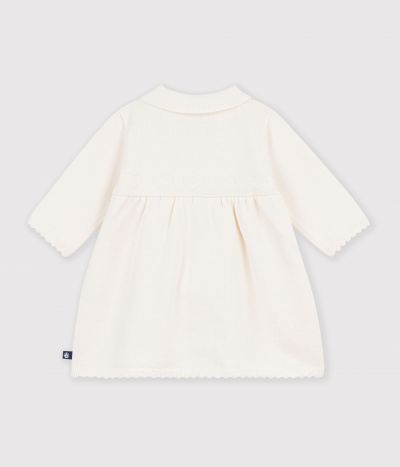Robe bébé à col en tricot uni