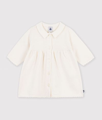 Robe bébé à col en tricot uni