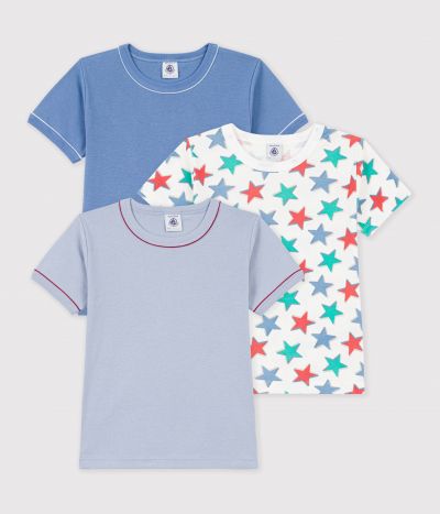 Lot de tee-shirts enfant en coton manches courtes imprimé étoiles