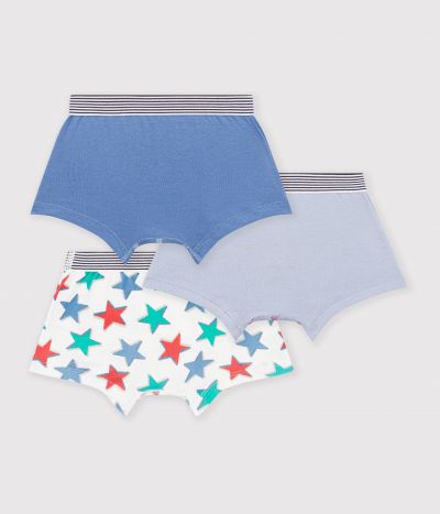 Lot de boxers enfant en coton imprimé étoiles
