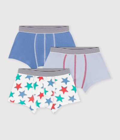 Lot de boxers enfant en coton imprimé étoiles