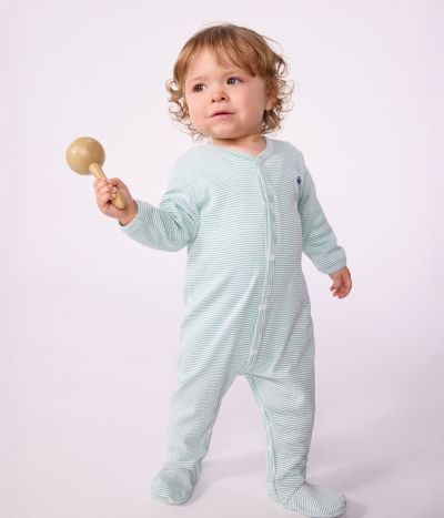 Pyjama bébé en coton à rayures milleraies
