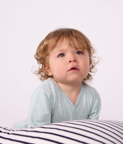 Pyjama bébé en coton à rayures milleraies