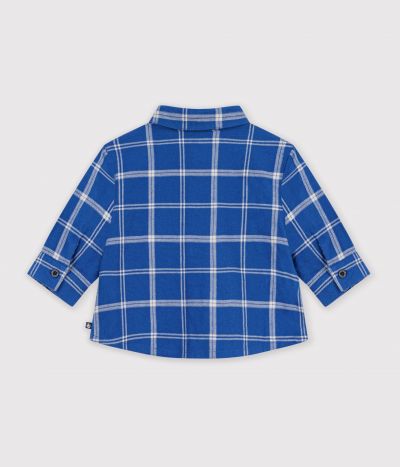 Chemise bébé en flanelle à carreaux