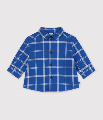Chemise bébé en flanelle à carreaux