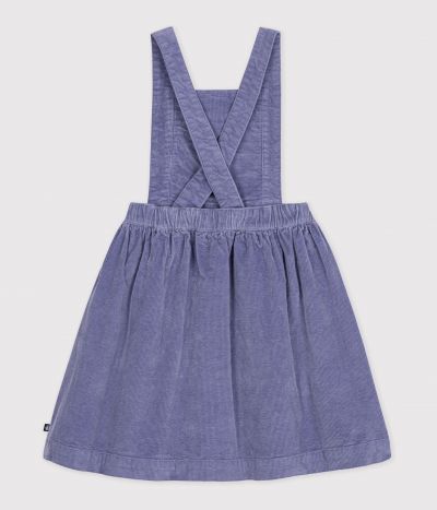 Robe salopette enfant en velours uni